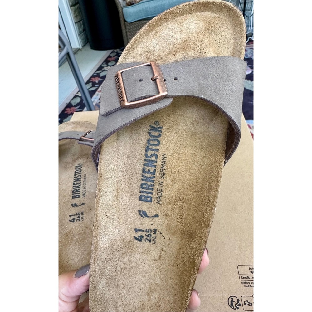 Birkenstock Madrid Mocha Birko-Flor Slide Sandals Size 41 L10 M8 Brown